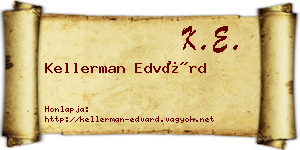 Kellerman Edvárd névjegykártya